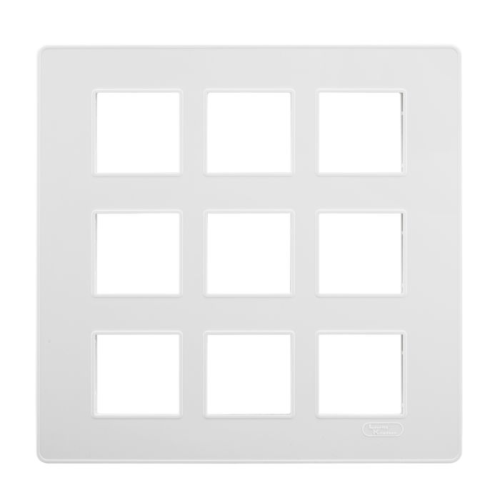 Lauritz Knudsen enGem Cover Plates | 18 Module | with Grid Frames | Clean & elegant finish | White Color