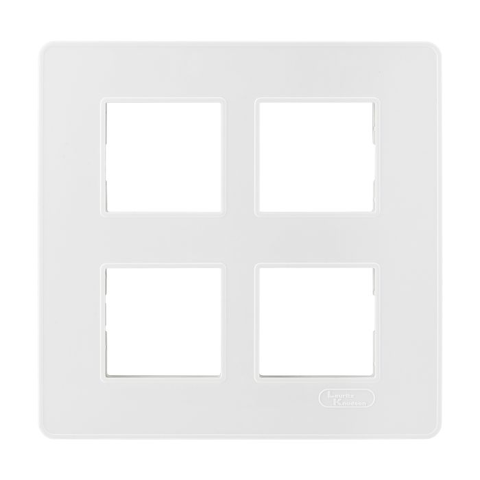 Lauritz Knudsen enGem Cover Plates | 8 Module | with Grid Frames | Square | Clean & elegant finish | White Color