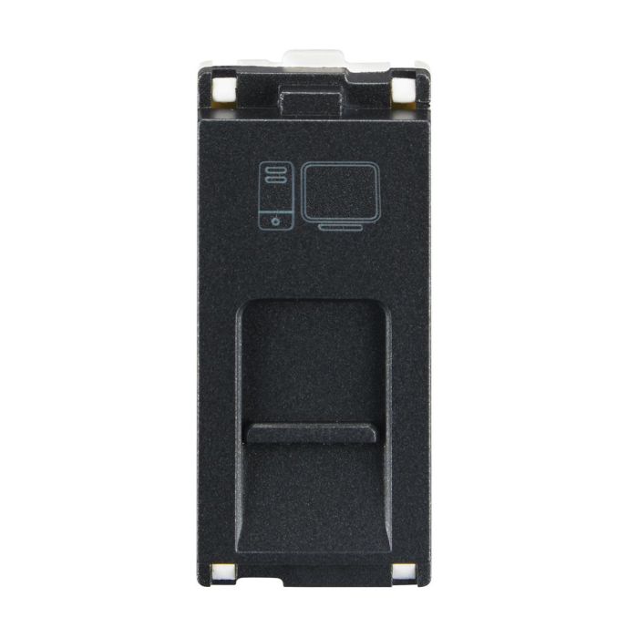 Lauritz Knudsen Engem Rj 45, Cat 6A, 1 Module Stone Grey