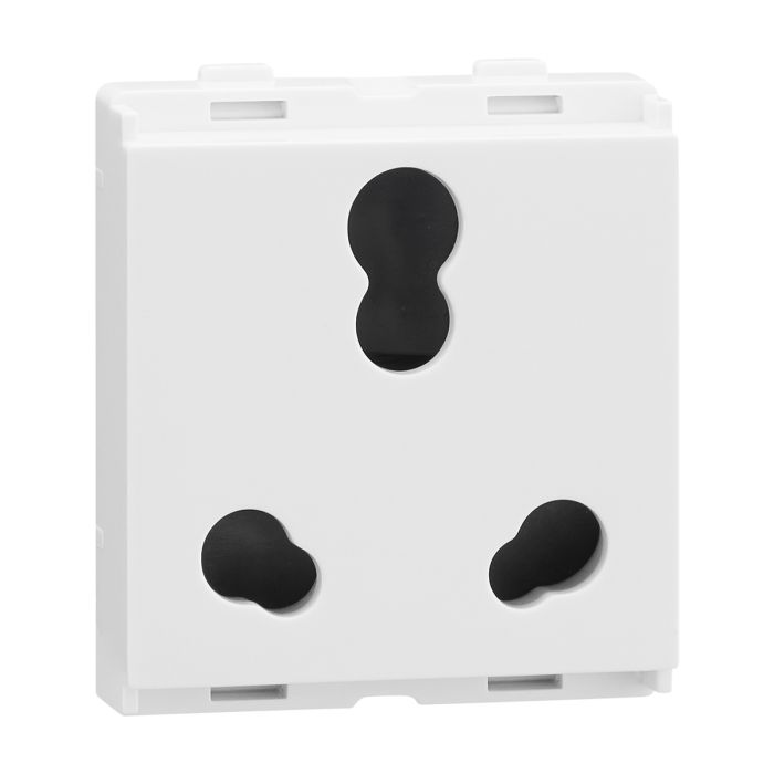Socket 6A/16A 3 Pin Combi with ISI 2M - White