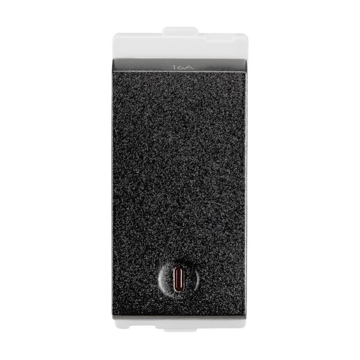 Lauritz Knudsen Encurve Switch 16A 1 -Way With Indicator, 1 Module Magnesium Grey