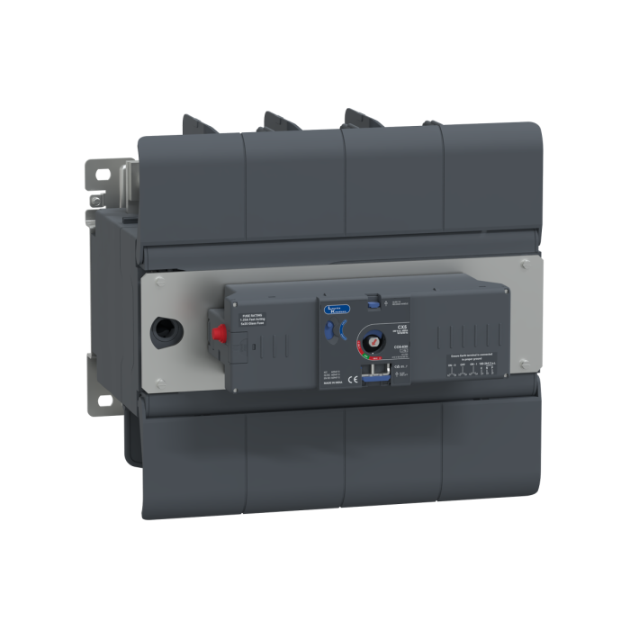 Lauritz Knudsen Motorised Changeover Switch, C-Line, 630A, 415V AC | Frame 5 | 4 Pole | Open Execution | Padlocking in OFF position | Load‑Handling Capability 