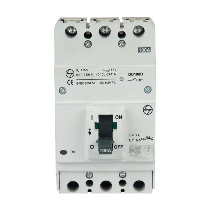 DU100D MCCB 20A 3P 415V AC 18KA Thermal Magnetic 50/60 Hz main product photo