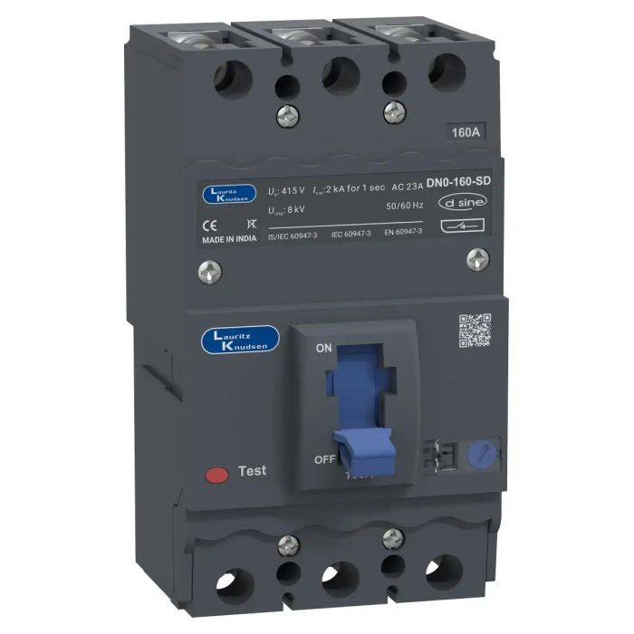 Lauritz Knudsen DN0SD, MCCB, 3 Pole, 415V AC, 125A | Switch Disconnector | IP40 Protection | MCCBs without protection release
