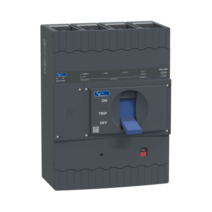 Lauritz Knudsen DN4S, MCCB, 4 Pole, 415V AC, 70kA Breaking Capacity, 1250A | Microprocessor Release MTX2.0 | IP40 Protection