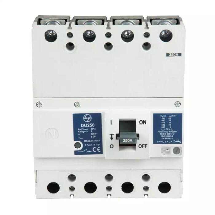 DU250 MCCB 250A 4P 415V AC 36kA Thermal Magnetic 50/60 Hz main product photo