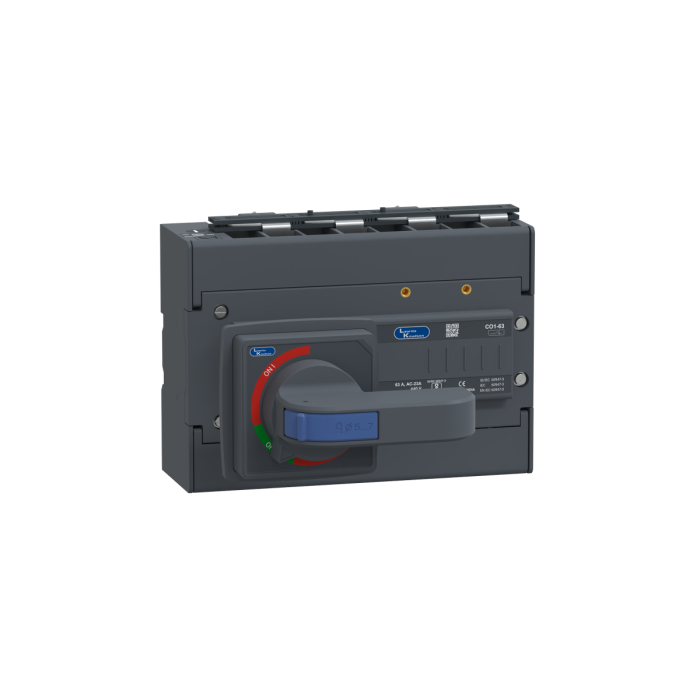 Lauritz Knudsen Manual Changeover Switch, C-Line, 63A, 415V AC | Frame 1 | 4 Pole | Open Execution Extended Handle| Load‑Handling Capability 