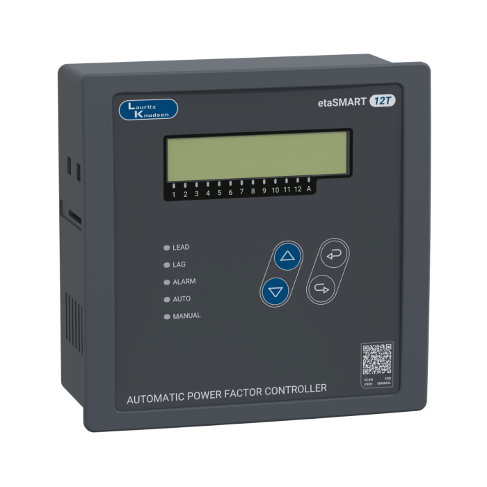Lauritz Knudsen etaSMART R - APFC Controller, 1 CT, 415V AC | 12 Step for Thyristor switching | Size - 144*144 | One separate relay contact for Alarm
