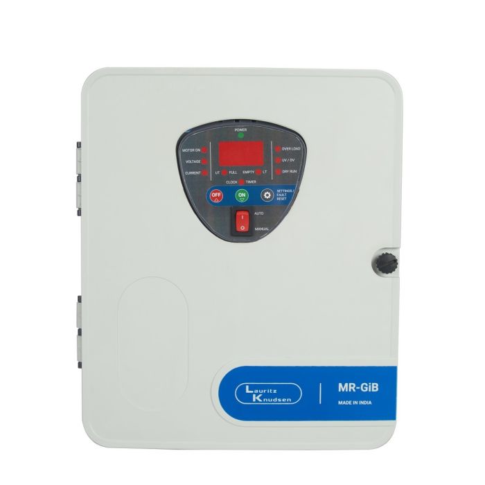 Lauritz Knudsen MR-GiB Digital Single Phase Controller - for Submersible Pump of 3 HP, Start Capacitor of 200/250, Run Capacitor of 2X50 MFD | with Auto & Manual mode 