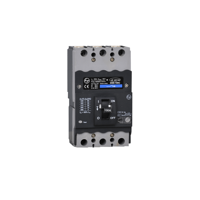 DN0C MCCB 20 4P 415V AC 25kA Thermal Magnetic 50/60 Hz main product photo