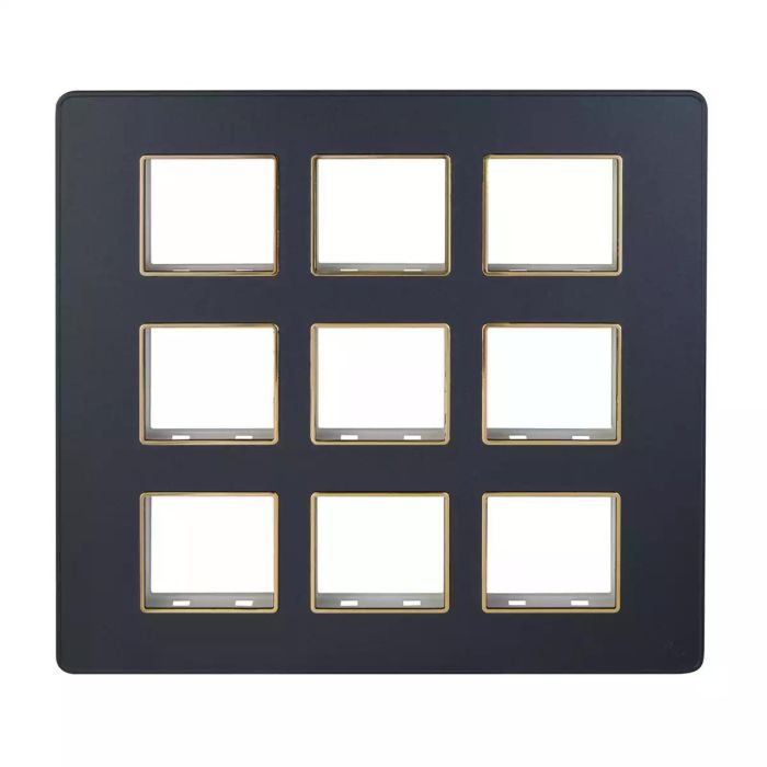 enGem 18 Module Stone Grey Plate with Golden Bezel main product photo
