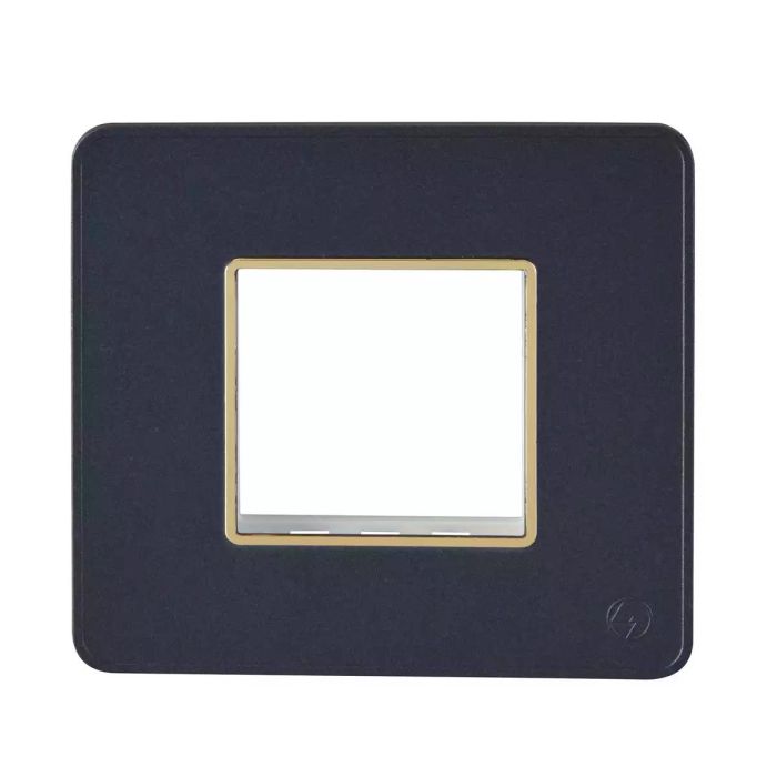 enGem 2 Module Stone Grey Plate with Golden Bezel main product photo