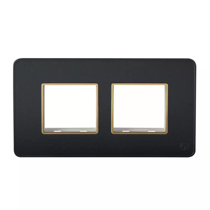 enGem 4 Module Stone Grey Plate with Golden Bezel main product photo
