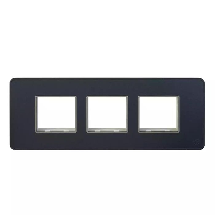 enGem 6 Module Stone Grey Plate with chrome Bezel main product photo