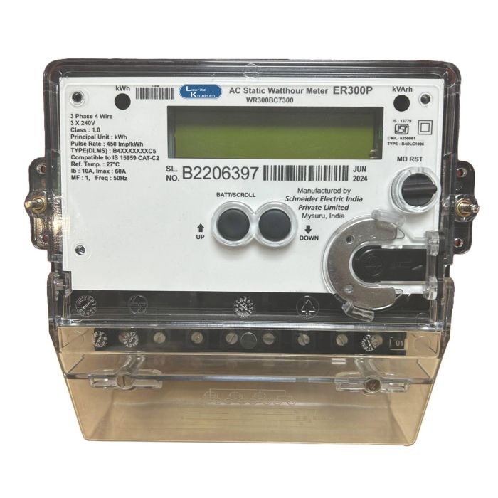 Lauritz Knudsen Trivector Meter Class 1 whole current meter (3Ph) | 10-60A |with Multiple Parameter and Optical port & RS485 MODBUS port
