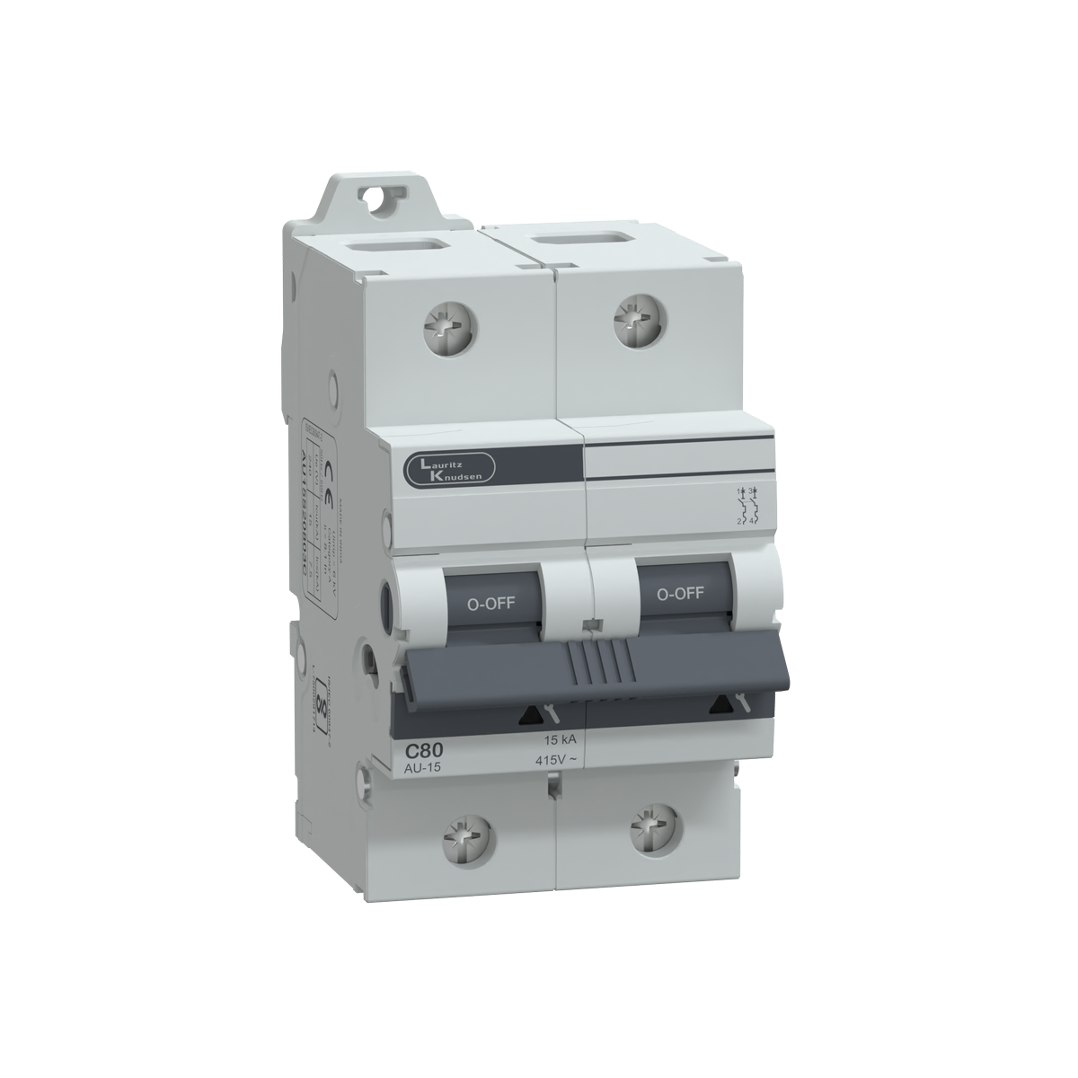 AU HR MCB 80A DP 240V AC 15kA C Curve ‚ | Lauritz Knudsen