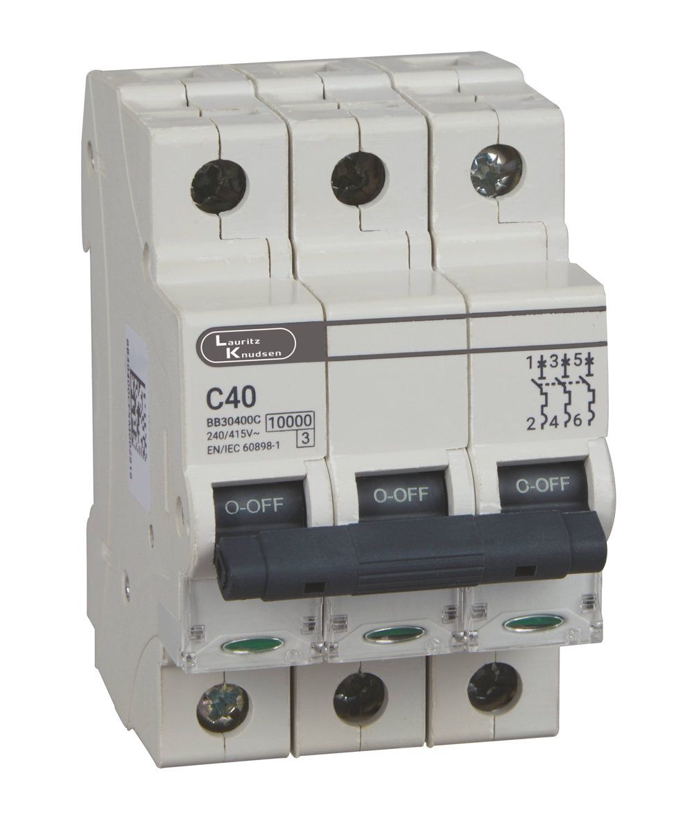 Lauritz Knudsen EXORA, MCB, 3 Pole, 415V AC, 10kA, C Curve, 0.5A