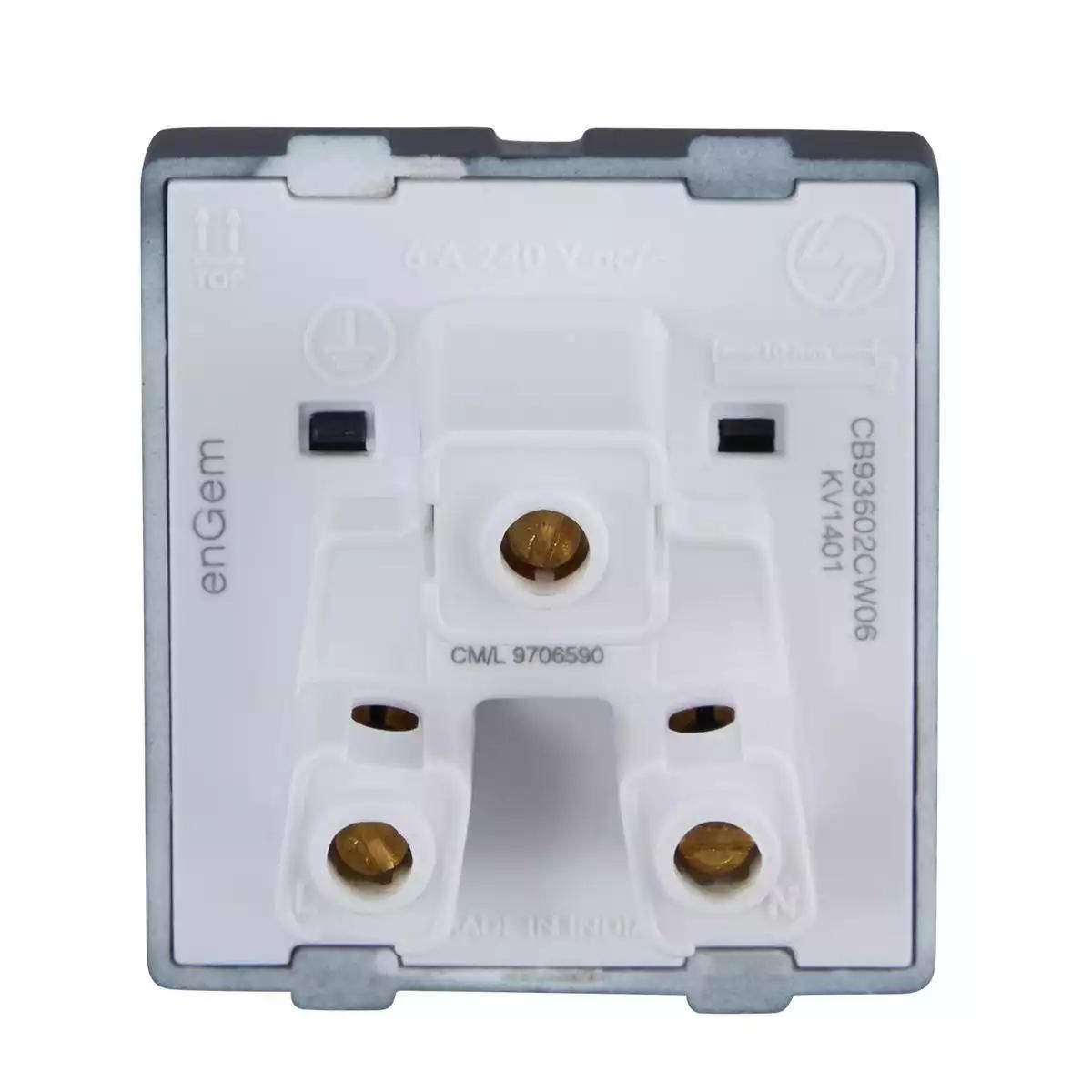 enGem 3 Pin Socket 6A with ISI  Stone Grey