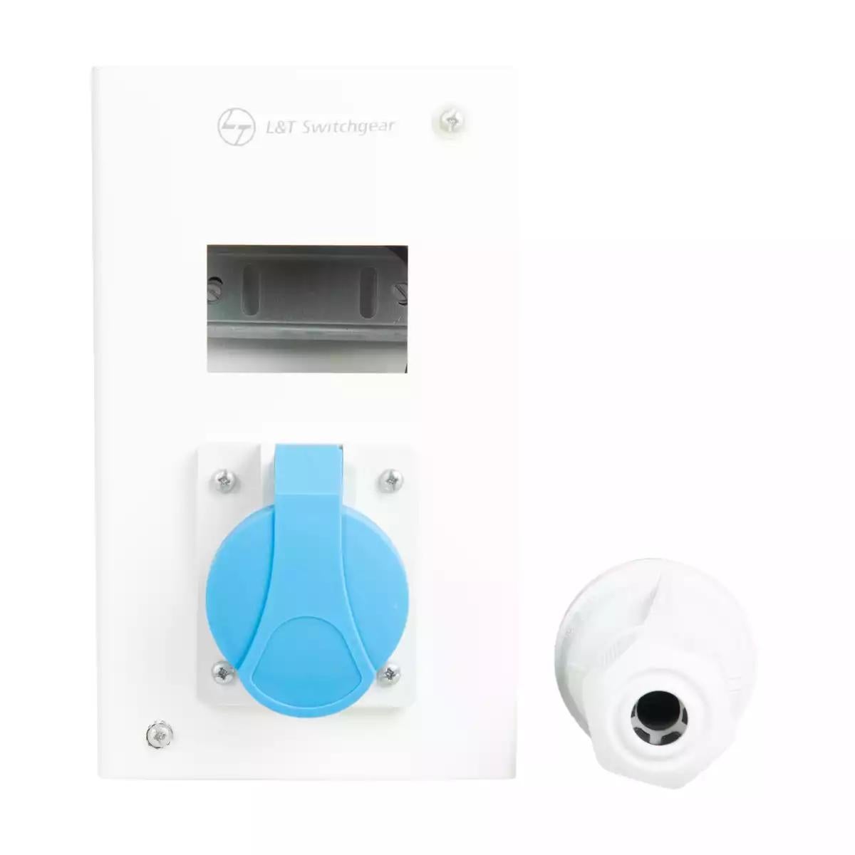 Exora DB Plug & Socket 32A 3 Pin 4 Mod Single Door IP30 Plastic