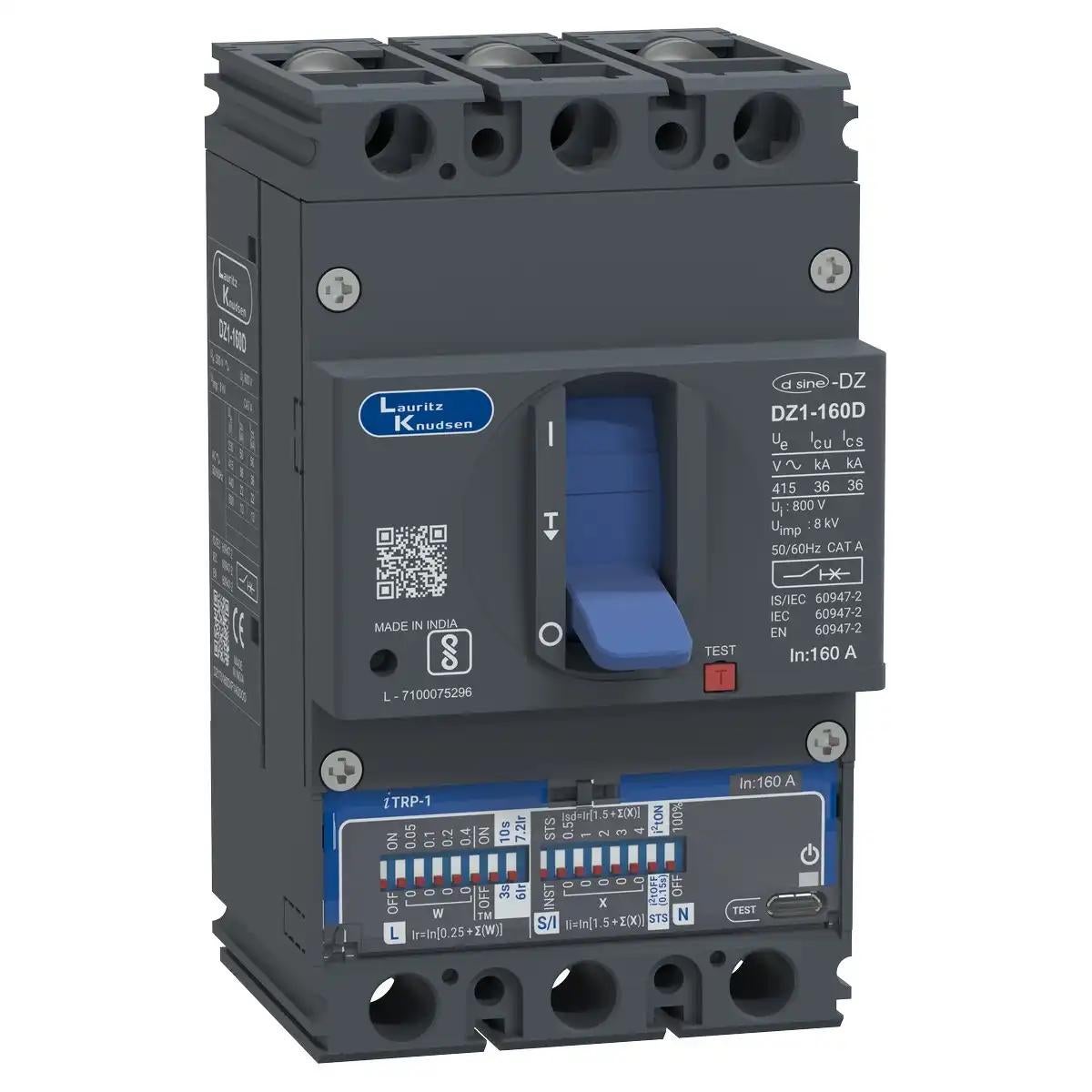 DZ1D MCCB 160 3P 415V AC 36kA iTRP1 50/60 Hz