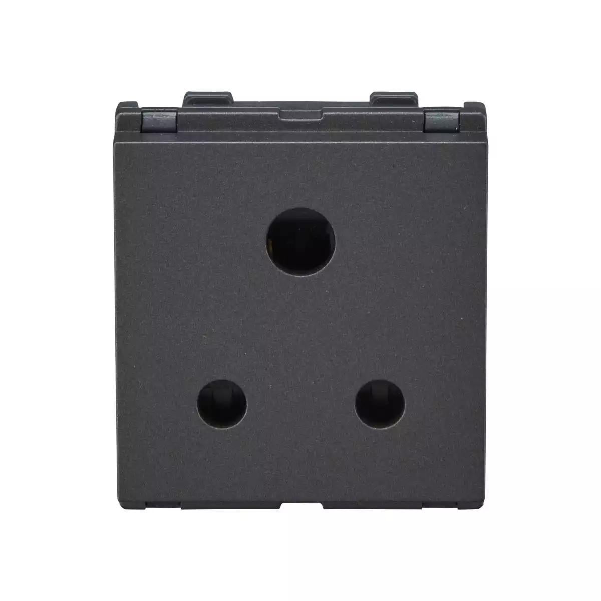 englaze 3 Pin Socket 6A with ISI- M Grey 2M