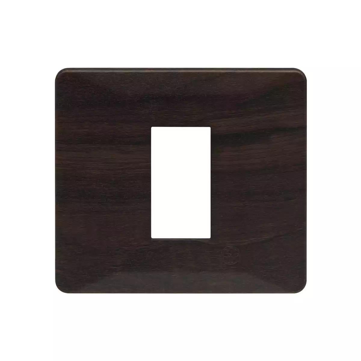 entice 1 module plate- Dark Chocolate Wood